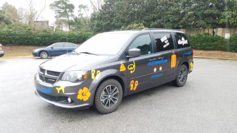 Partial vehicle wrap, spot wrap for Allegiant van