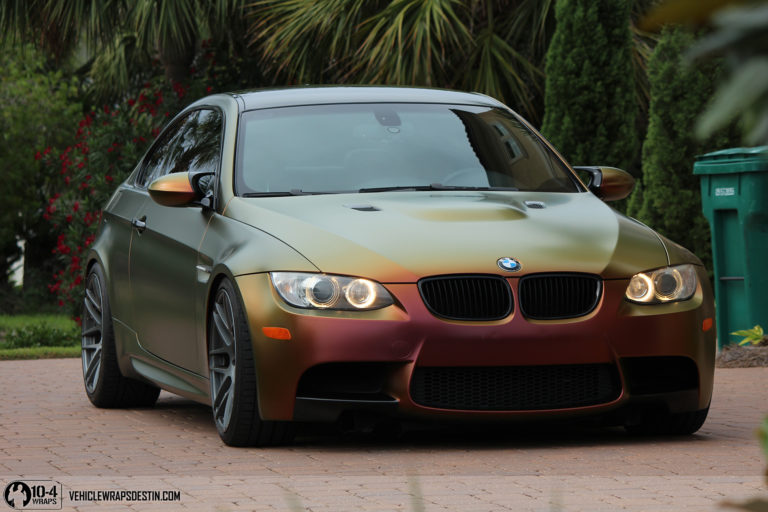 Stunning colorshift wrap – BMW M3 Satin Rising sun