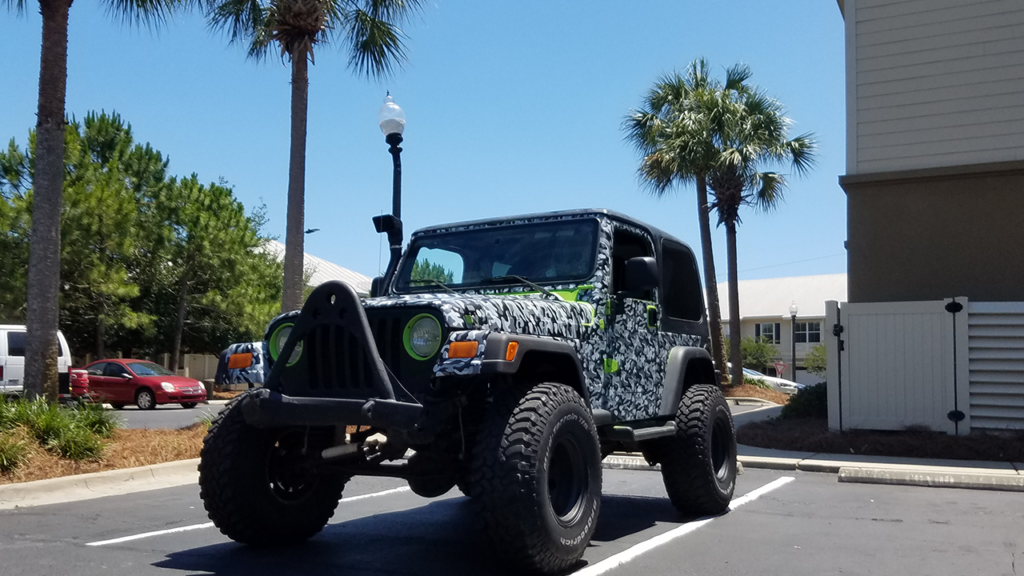 Close-up of Off-Road Camouflage vinyl texture