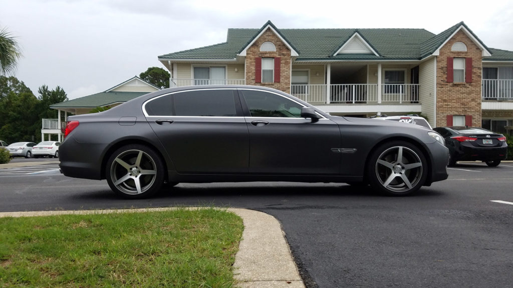 Panoramic-look roof on Satin Dark Gray BMW 750LI