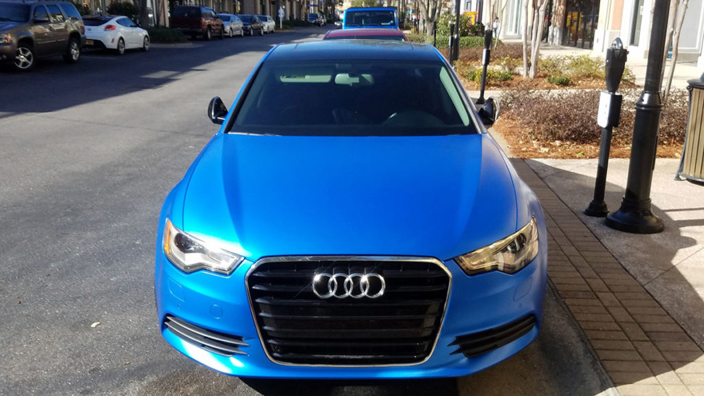 Audi A6 – Perfect Blue wrap side profile by 10-4 Wraps