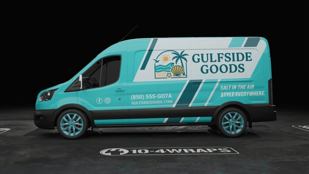 Gulfside Goods branded delivery van full Wrap