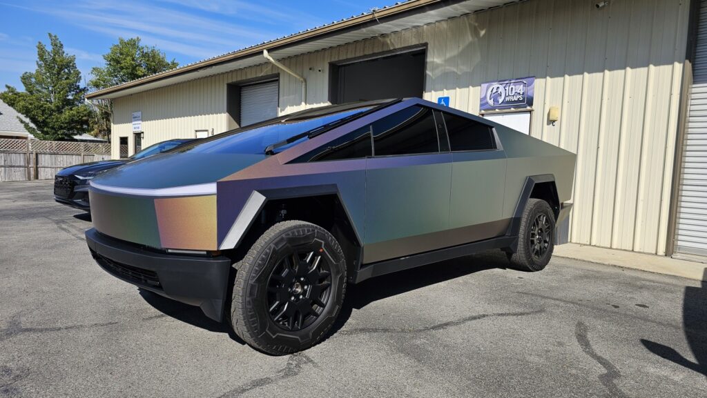 Futuristic vehicle with angular design